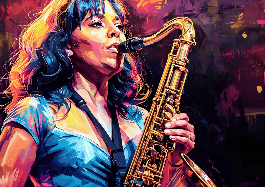 Musikerinnen – Kalender 2026 4 Musikerinnen - Saxophonistin